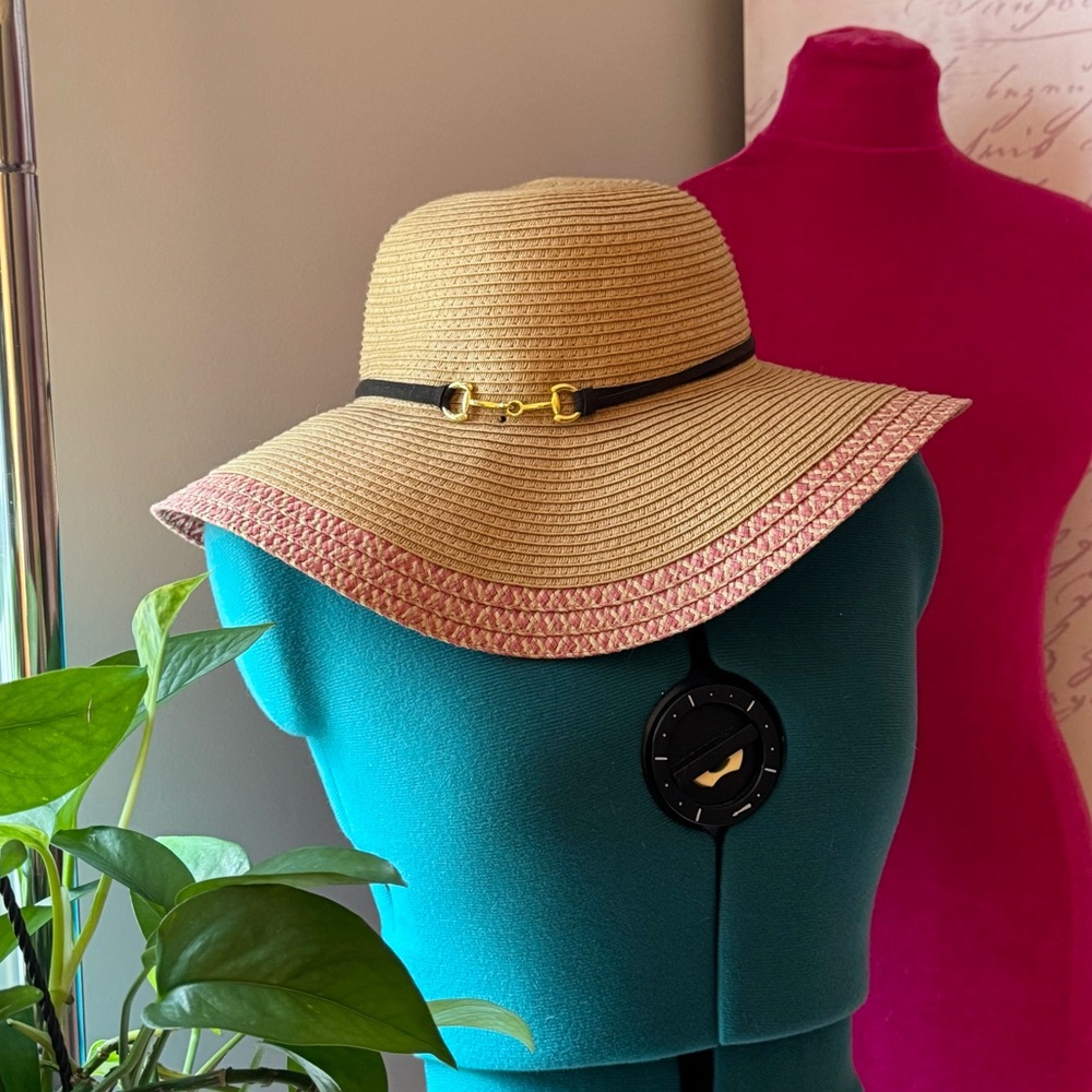 Elegant Tan and Pink Women's Sun Hat